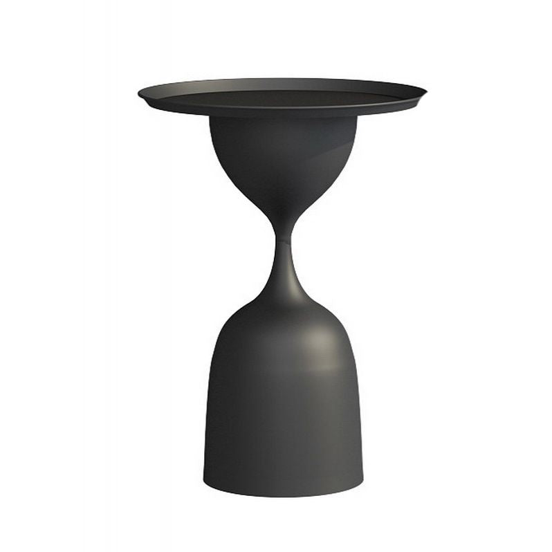 17.7"/26.3" Tall Metal Pedestal End Table Round Tray Top Side End Table