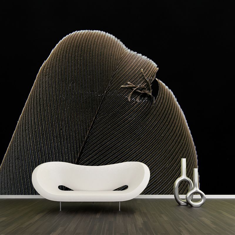 Feather Mural Wallpaper Stain Resistant for Sitting Room, Custom Size Available