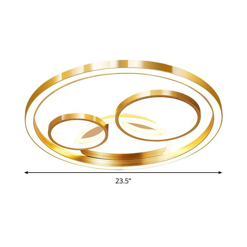 18"/23.5" W Round Acrylic Ceiling Mounted Fixture Modern LED Gold Flush Mount Spotlight