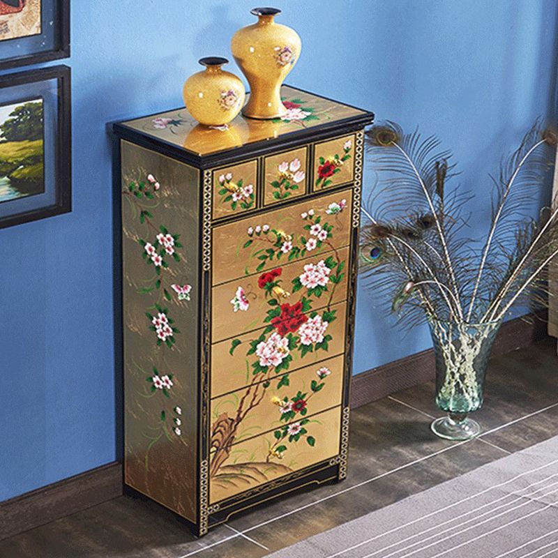American Traditional Lingerie Chest Wood Storage Chest for Bedroom
