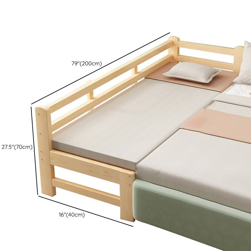 Contemporary Solid Wood Standard Bed Natural Kids Bed with Headboard