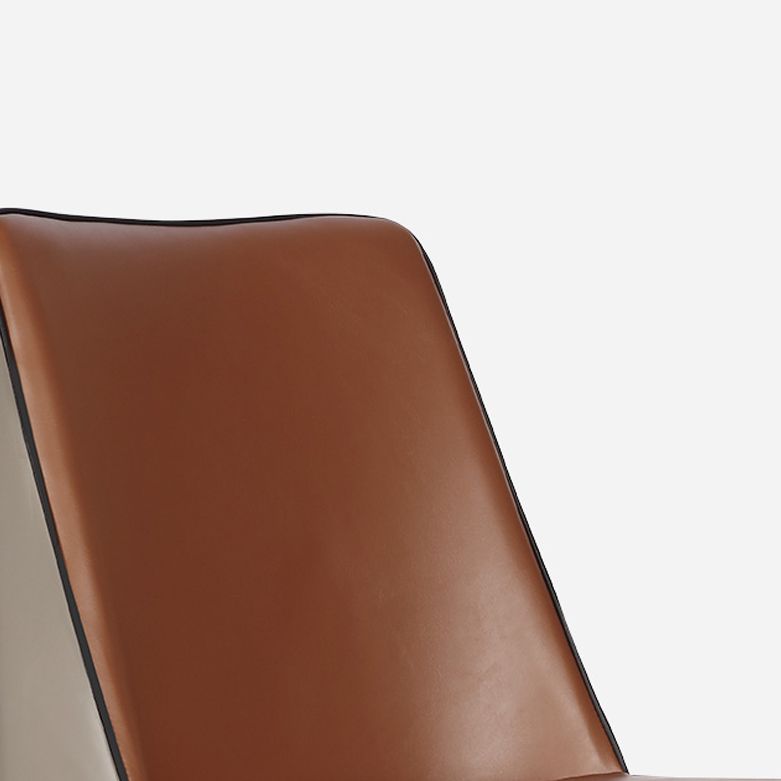 Sillas sin brazos con respaldo sólido contemporáneo, sillas de comedor de cuero para cocina