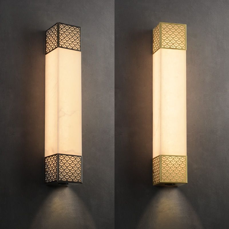 Lampada da parete a parete quadrata contemporanea Lampada a monte in metallo per soggiorno