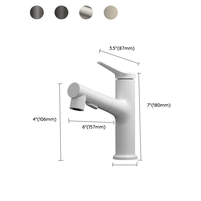 Contemporary Vessel Sink Faucet Single Handle with Pull down Sprayer