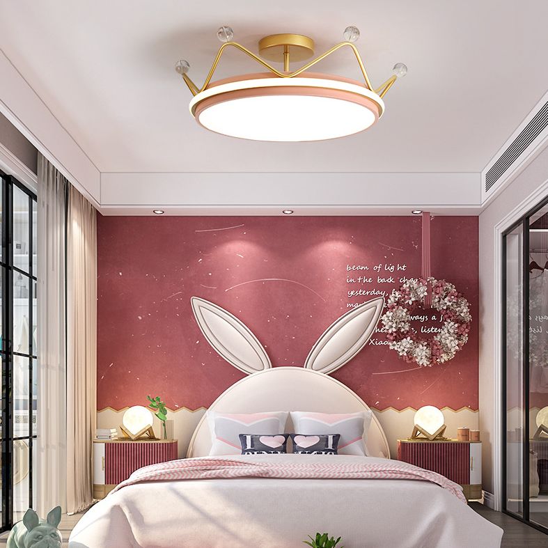 Corona semifulto monte leggero macaron nordico macarfull a soffitto metallico per la camera da letto per bambini