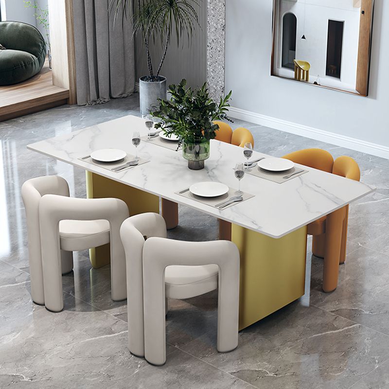 Modern Style Upholstered Dining Chair Open Back Dining Arm Chair