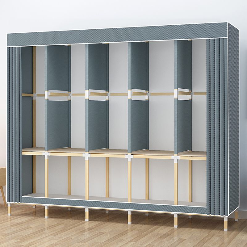 Contemporary Style Wardrobe Armoire Solid Wood Bedroom Wardrobe Closet with Shelves