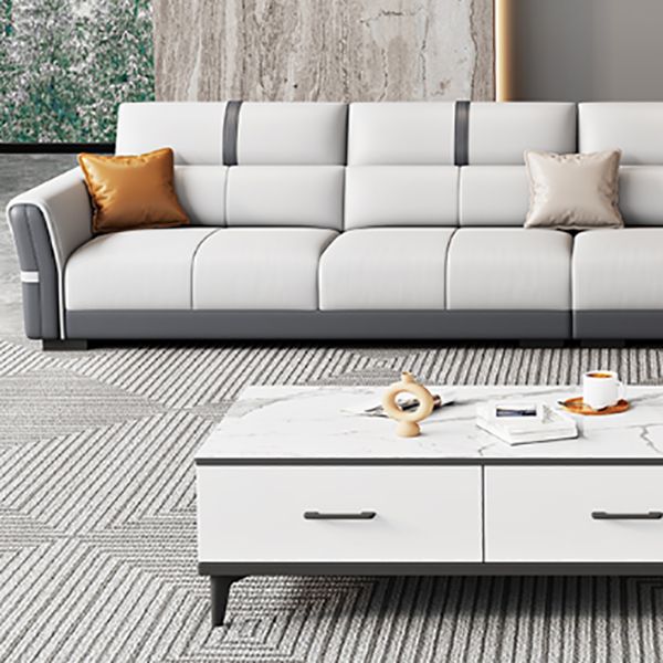 Contemporary Sectional Sofa Faux Leather Stain-Resistant Sectional Sofa