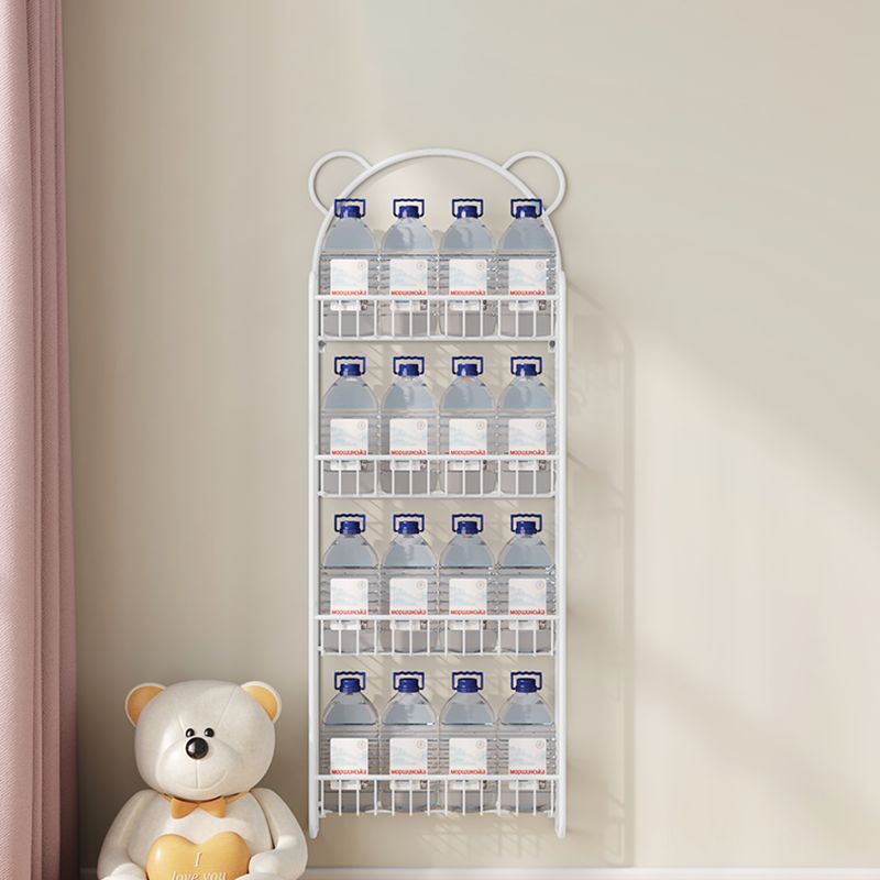 Libreria moderna in metallo galleggiante in metallo chiuso a parete.