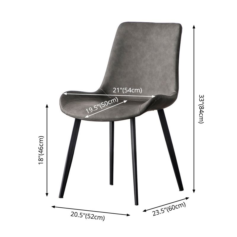 Chaise de cuir en faux cuir de style moderne 20 '' Chaise de restauration Parsons large pour un usage domestique
