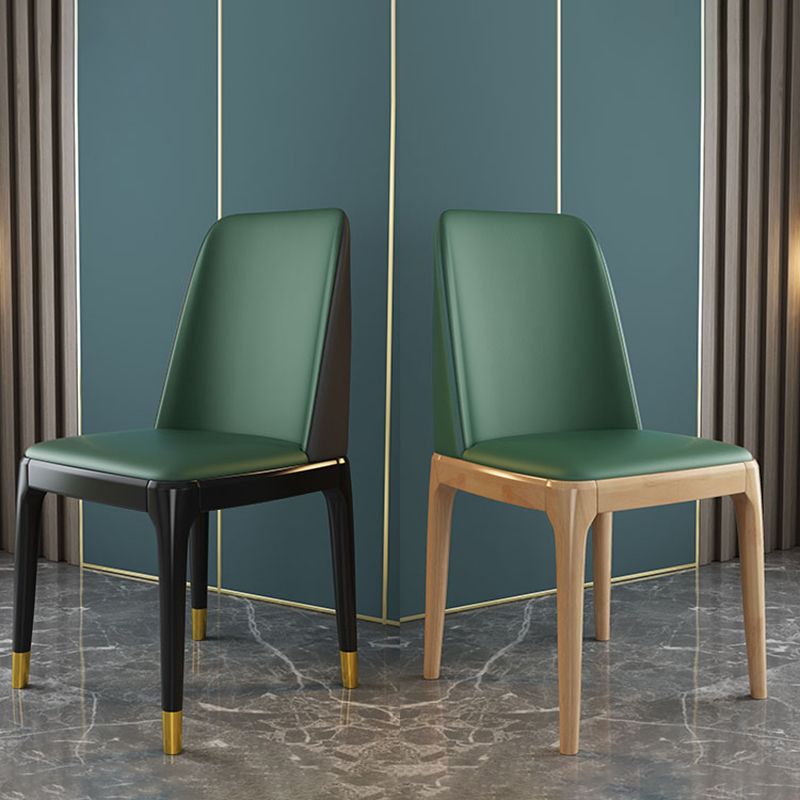 Silla de comedor de madera de estilo escandinavo Silla de comedor con respaldo sólido sin brazos