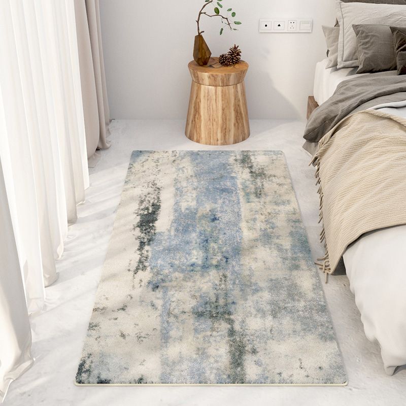 Light Grey Modern Carpet Polyester Color Block Carpt Non-Slip Backing Carpet for Living Room