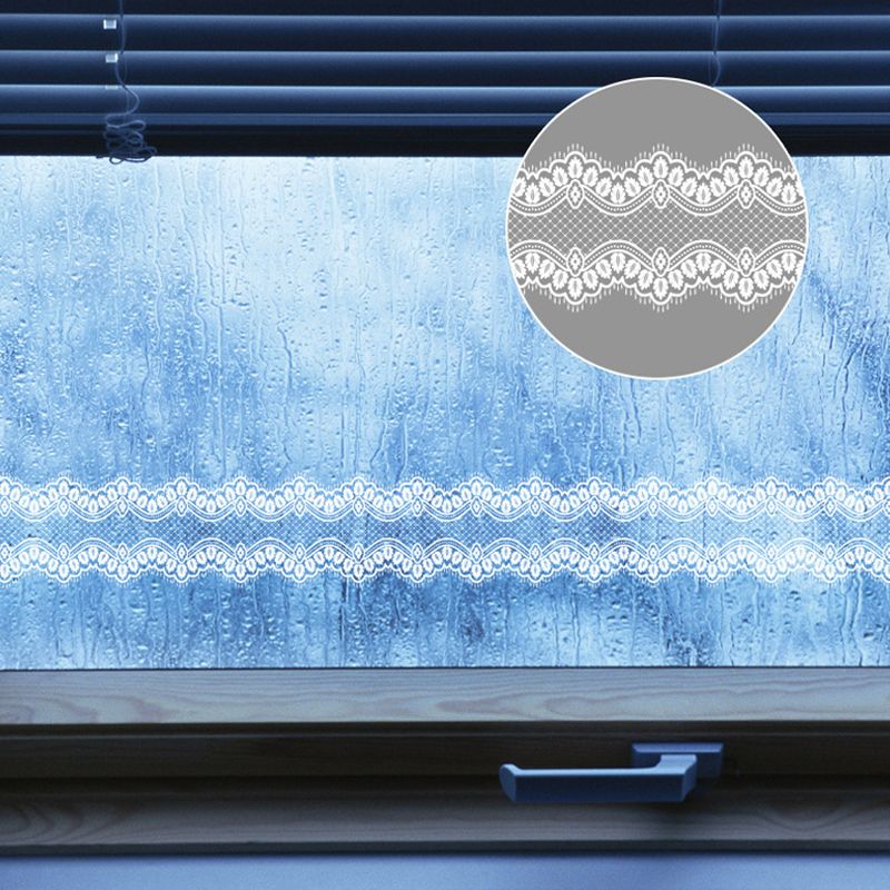 Rural Ivy Pattern Peel Wallpapers 2 Pieces White Lace Trim Wall Decor for Girls Room