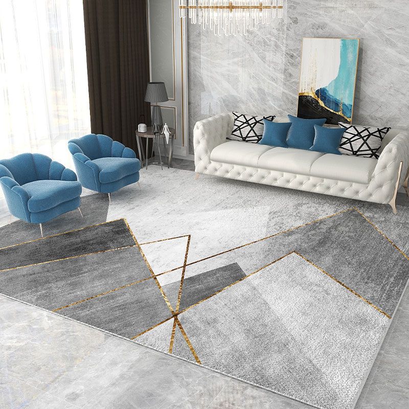 Simplicity Washable Carpet Modern Area Rug Polyester Stain Resistant Area Rug for Home Decor