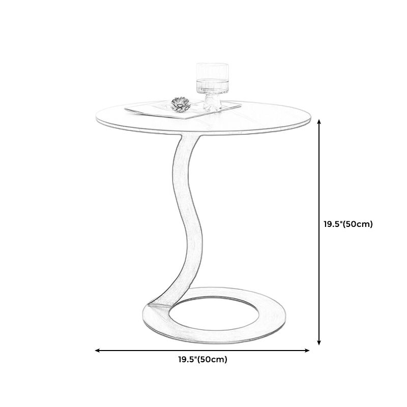 Metal Black Round Modern Block Side Table White Pedestal End Table