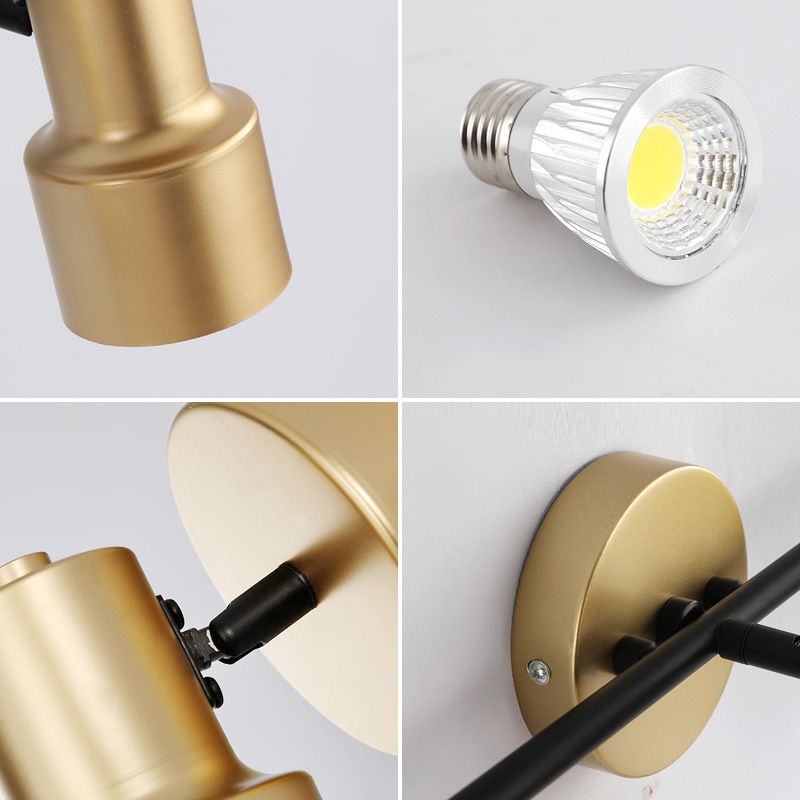 Gold LED Wall Light in Modern Concise Style Wrought Iron Rotatable Wall Sconce for Bathroom