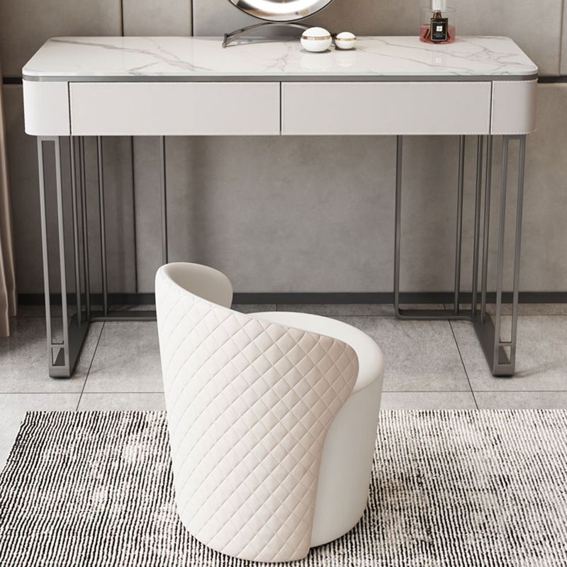 Modern Double Drawers Vanity Dressing Table Slate Makeup Vanity Set