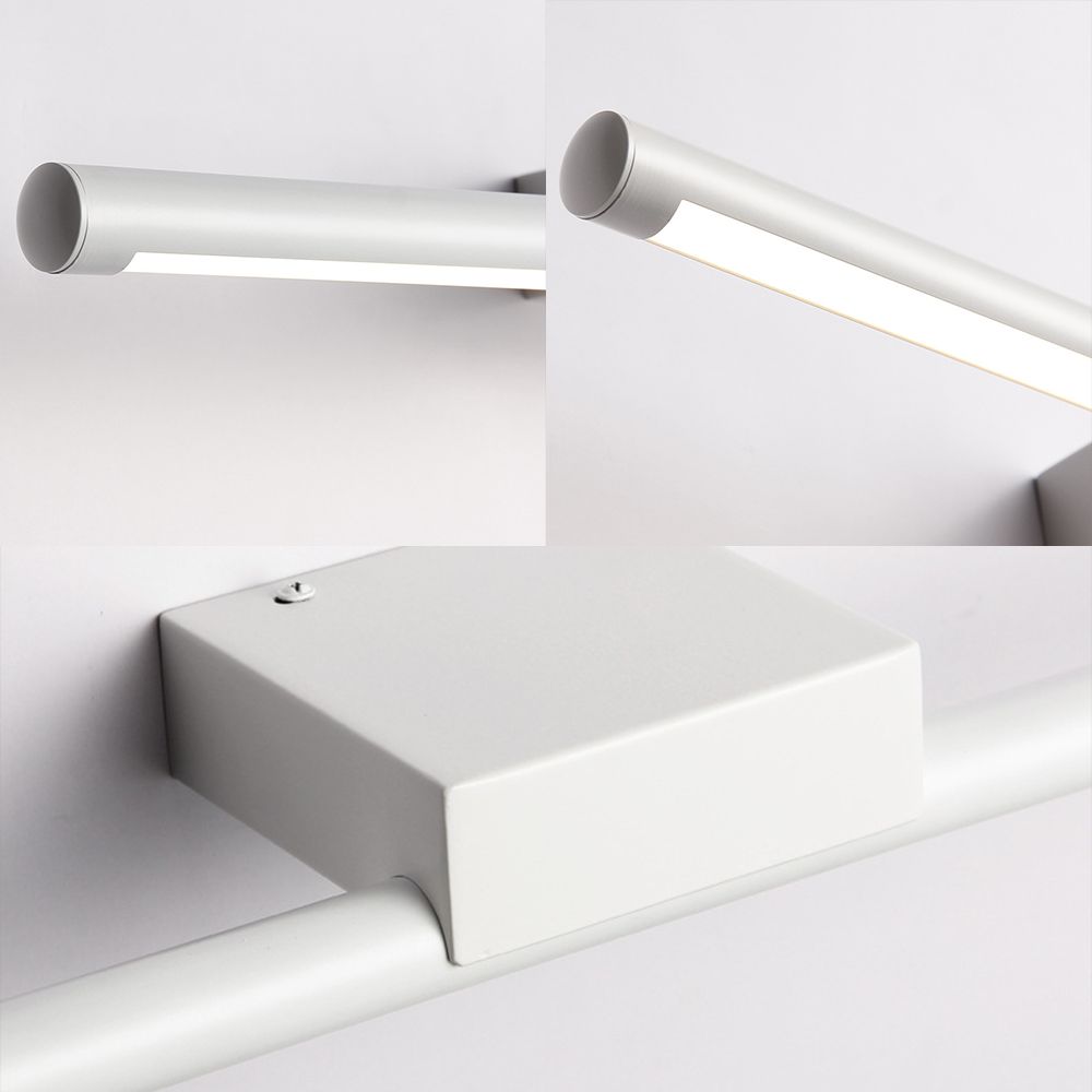 Slim Metal Vanity Sconce LED contemporain 16 "/19.5" /23,5 "largeur mural blanc monté en veilleuse en blanc / lumière chaude