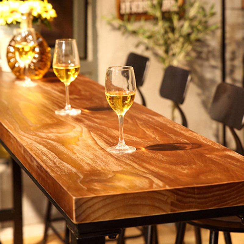 Modern Bar-Height Table Solid Wood Top Bistro Table for Patio Use