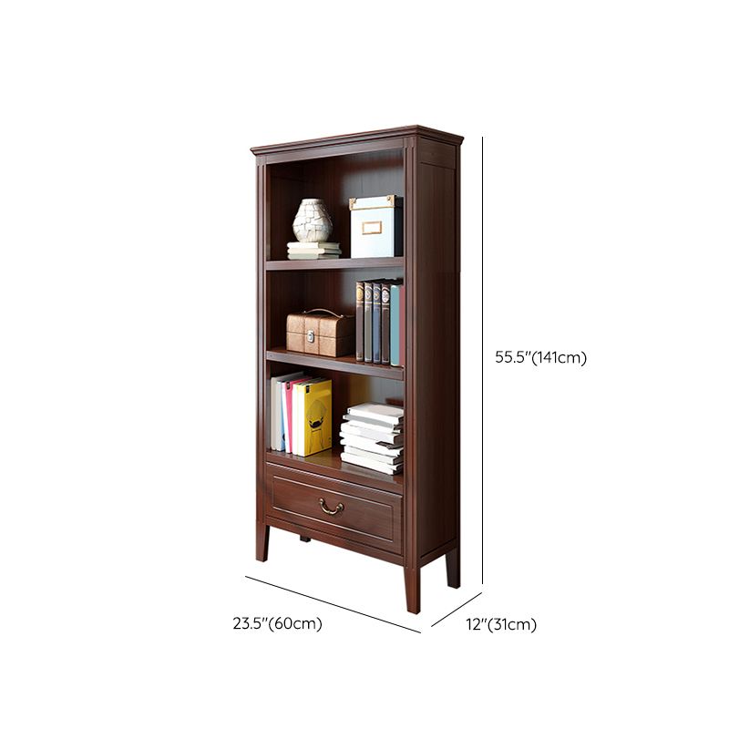 Modern Style Closed Back Bookshelf Standard Wooden Bookcase for Study Room