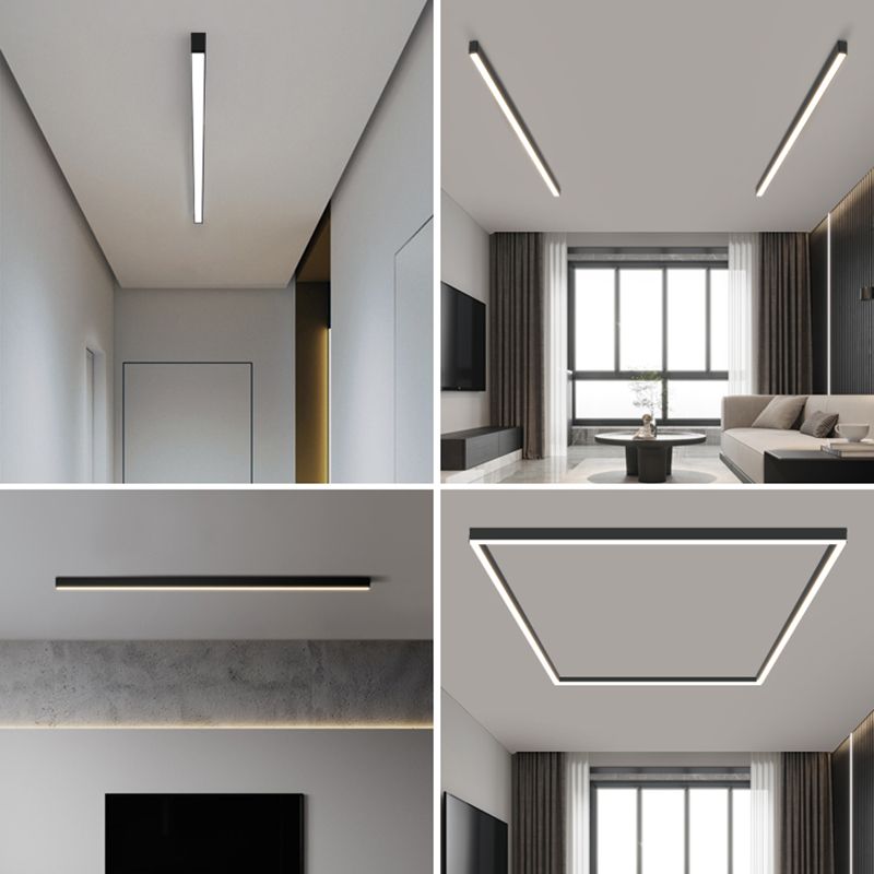 1 Light Linear Flush Mount Ceiling Light New Modern Aluminum Ceiling Light Fixture