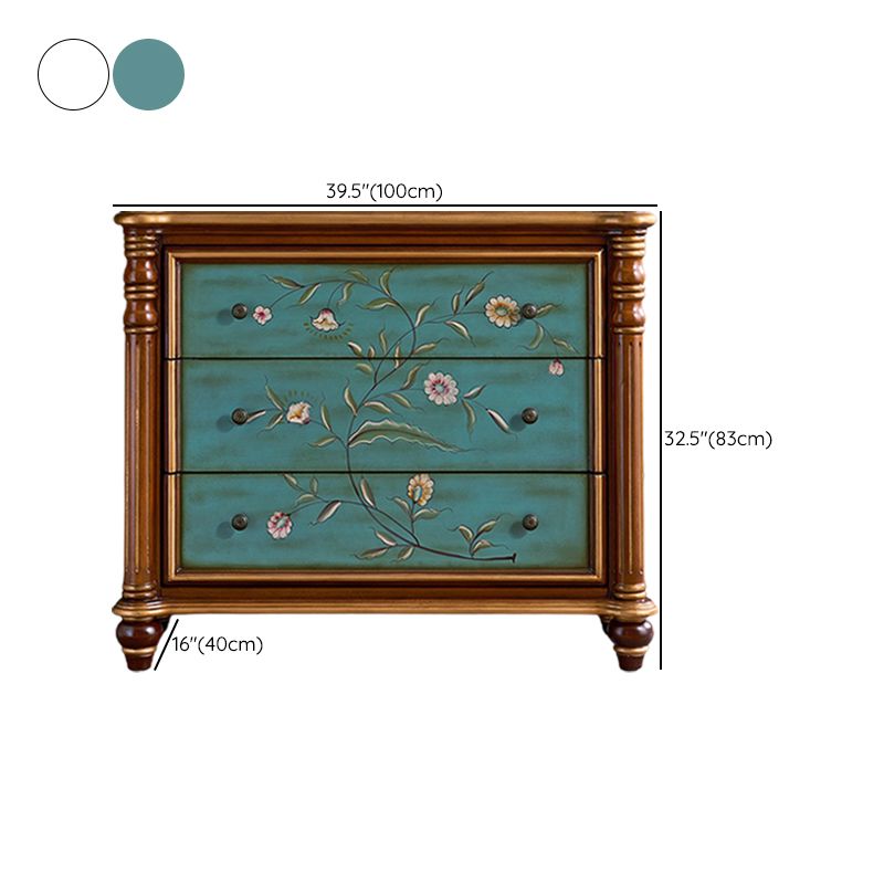 Ornate Traditional Dresser Wood Storage Chest with Drawers for Bedroom