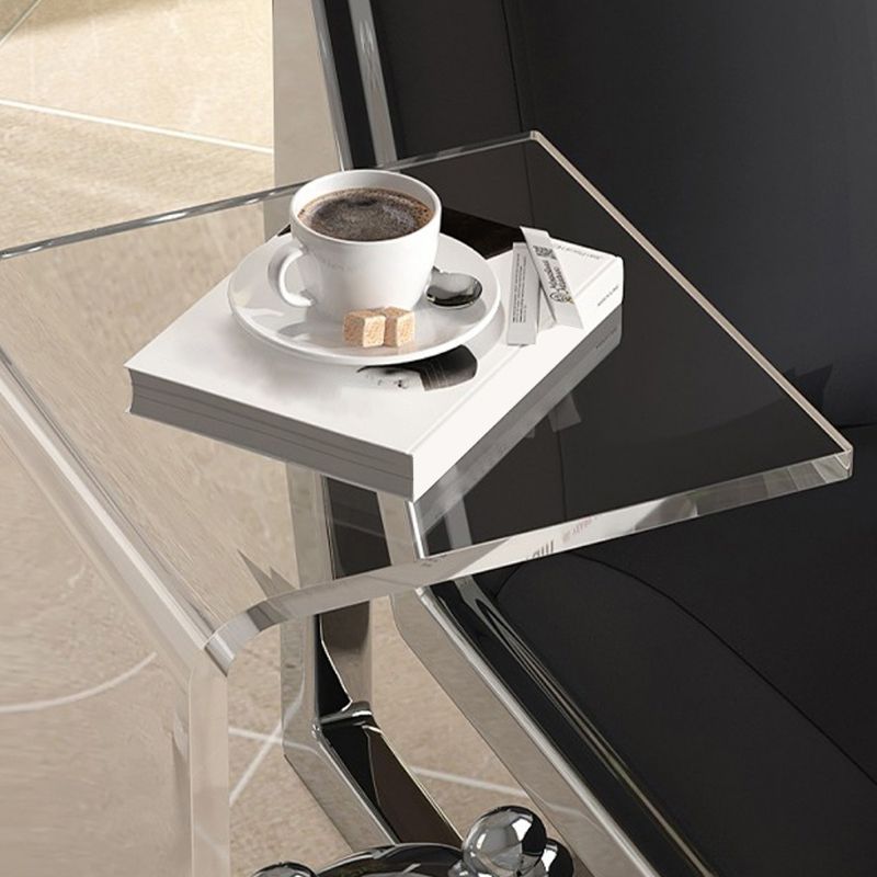 Contemporary Acrylic Side Table Square Sofa Side Accent Table
