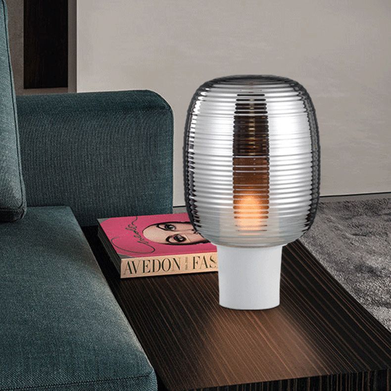Postmodern Capsule Shade Table Lamp Glass 1 Head Bedroom Nightstand Light