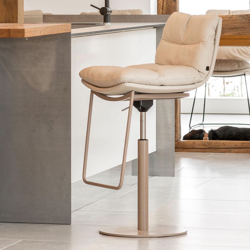 Glam Low Back Bar Stool Rotatable Counter Bar Stool for Home