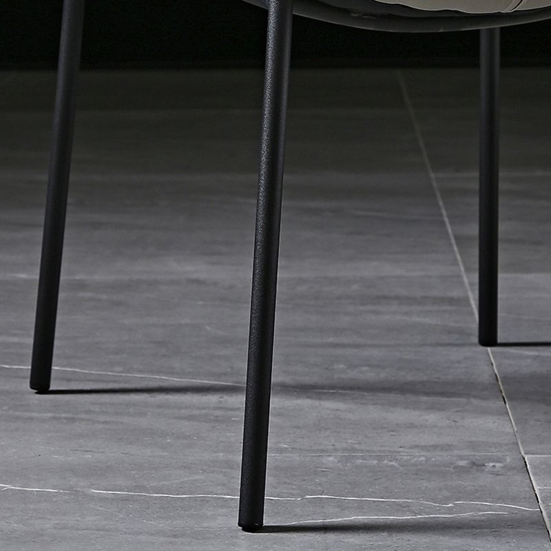 Industrial PU Leather Dining Chairs Solid Back Chair for Home