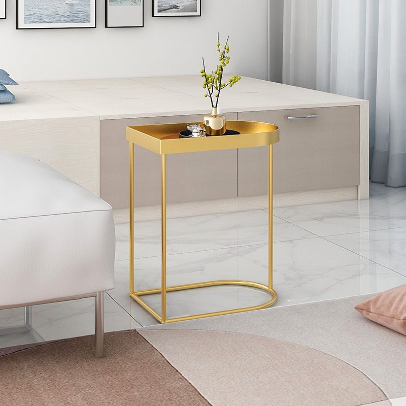 Mid-Century Tray Top Corner Table Frame Metal Side End Table