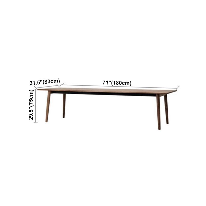 Rectangle Modern Dining Table Solid Wood Fixed Table for Restaurant