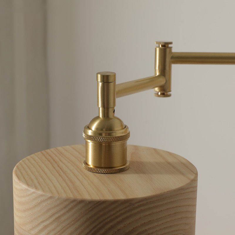 Contemporary Wood Wall Sconce Lighting Cylinder Shape Wall Lamp for Bedroom