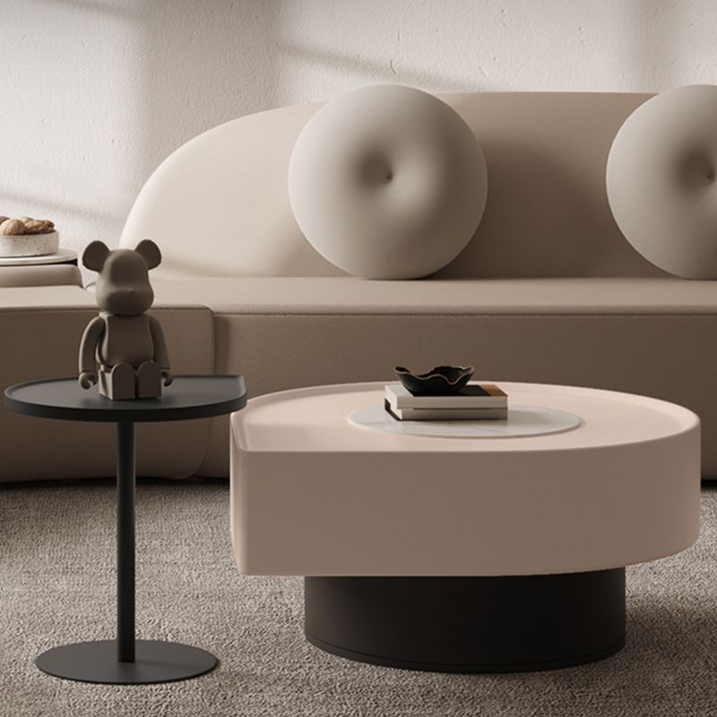 Contemporary Cocktail Table Pedestal Stone Coffee Cocktail Table