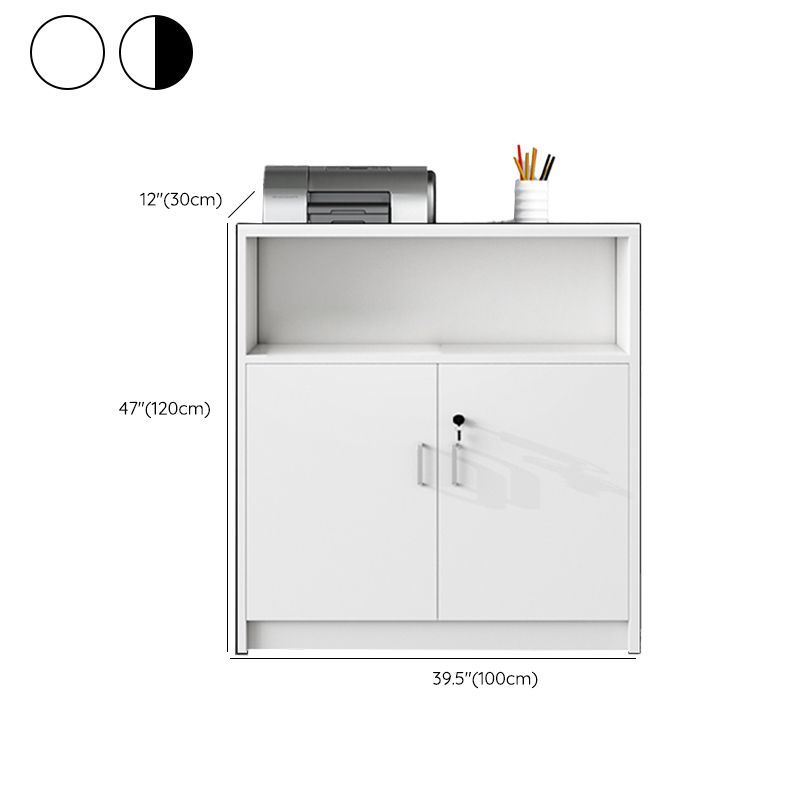 Contemporary File Cabinet Wooden Frame Storage Lateral Filing Cabinet