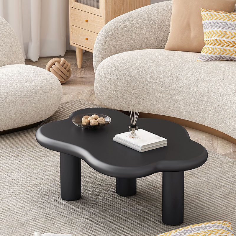 15"H Contemporary Coffee Table Wooden 4 Legs Coffee Cocktail Table