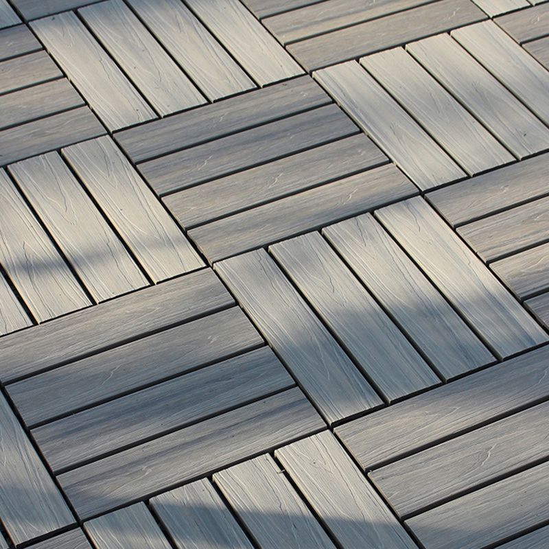 12" X 12"4-Slat Square PVC Flooring Tiles Snap Fit Installation Floor Board Tiles