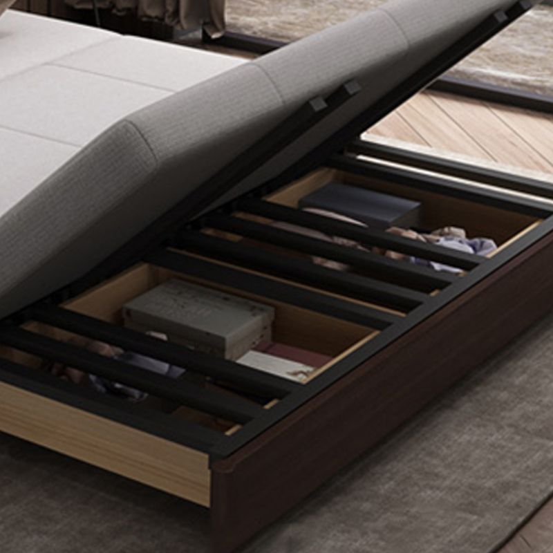 Solid Wood Sleeper Sofa Bed Convertible Linen Sofa Bed in Grey