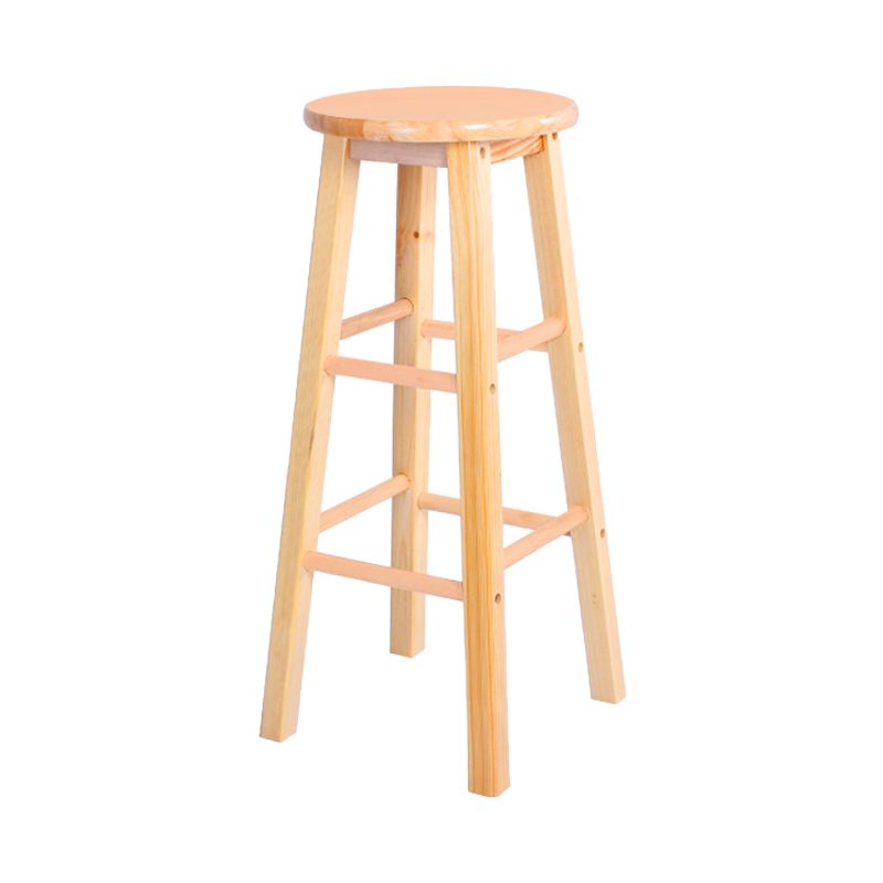 Taburete moderno de barra sin brazo sin espalda con pedal de madera con pedal de madera