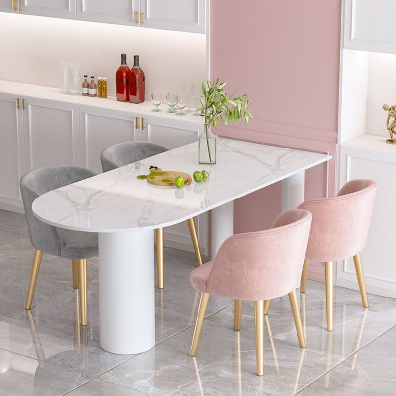 Free Form Sintered Stone Top Table for Restaurant Luxury White Table with 3 Legs