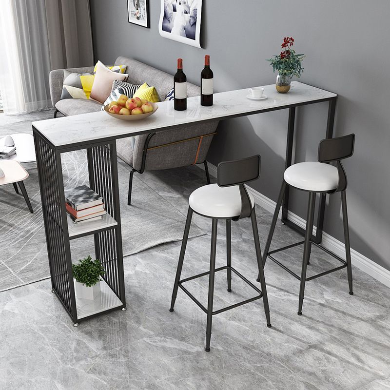 Contemporary Bar Table Bar Height Rectangle Pub Table for Breakroom