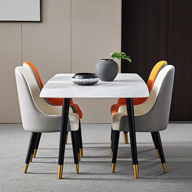 Glam Kitchen Dining Chairs Upholstered Side Chairs with Wood Legs