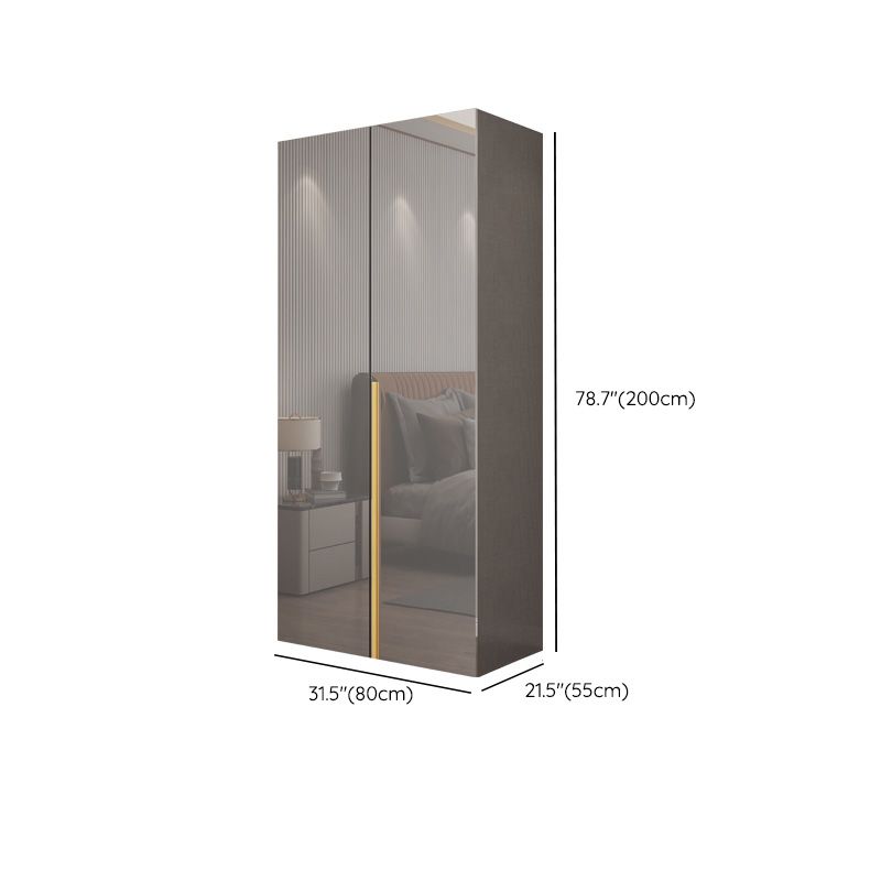 Bedroom Modern Storage Armoire Wooden Wardrobe Cabinet with Garment Rod