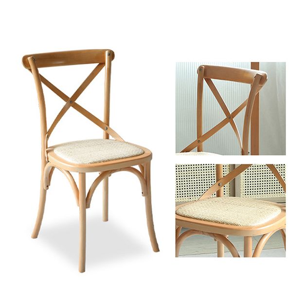 Juego de mesa de madera moderna de 5/7 con mesa redonda de comedor con sillas transversales