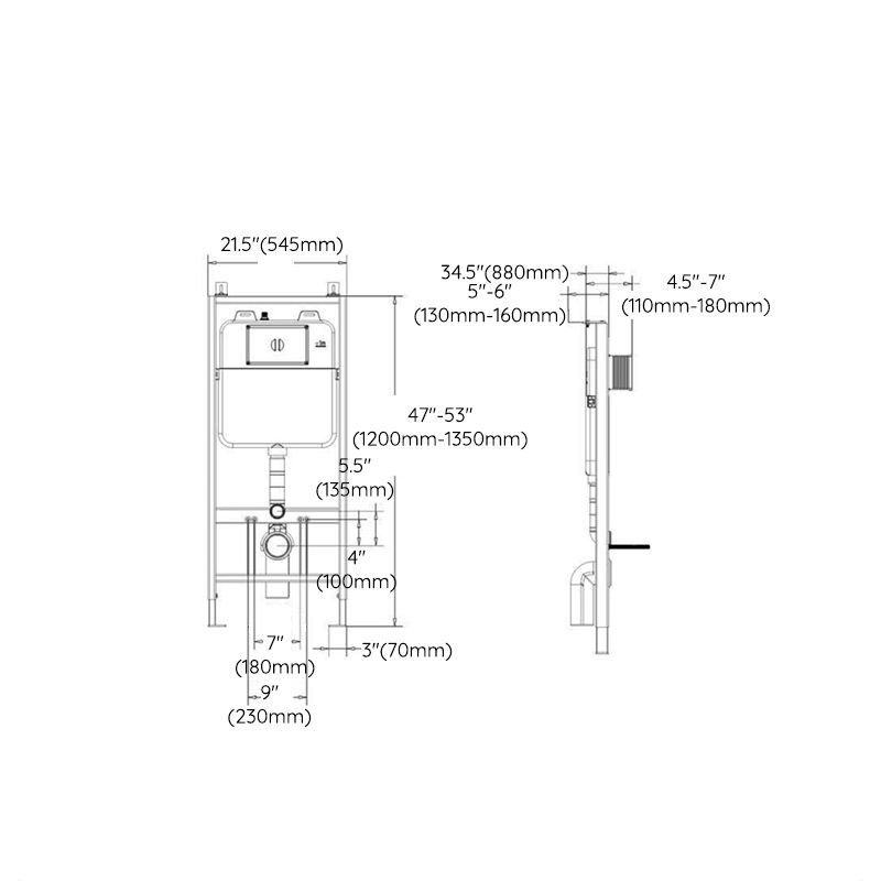 Modern Wall Mount Toilet Bowl One-Piece Urine Toilet for Washroom