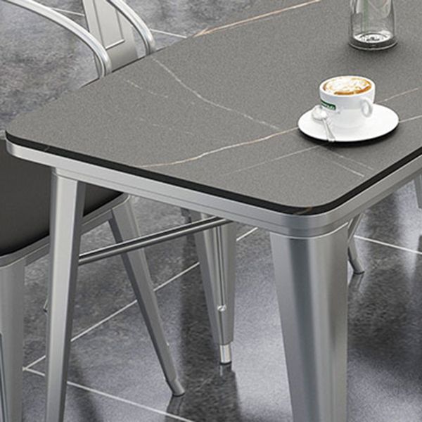 Metal Industrial Indoor Table Sintered Stone Top Table for Dining Room