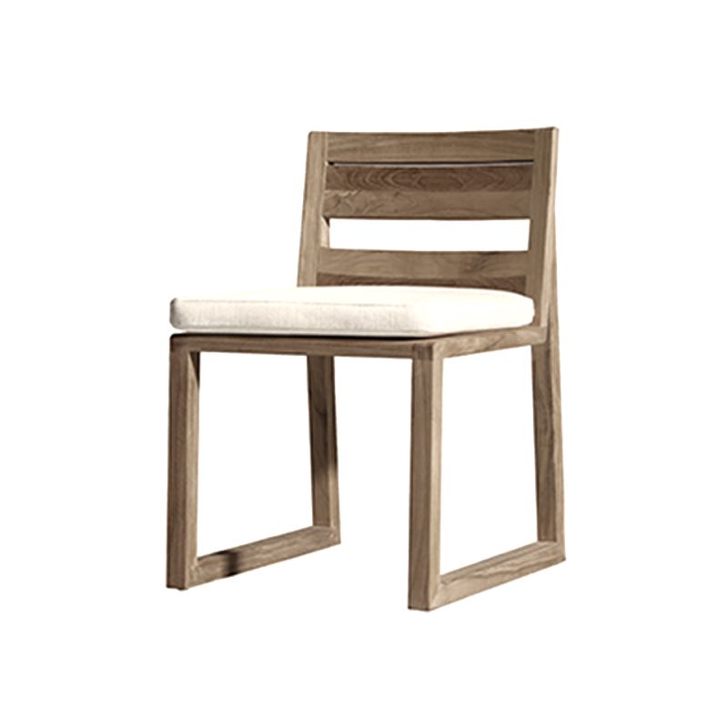 22" Wide Contemporary Outdoor Chair Solid Wood Patio Dining Chair