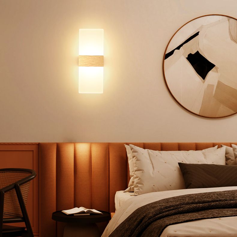 Lampada da parete per tonalità rettangolare in alluminio modernista Light Sconce a 1 luce per camera da letto