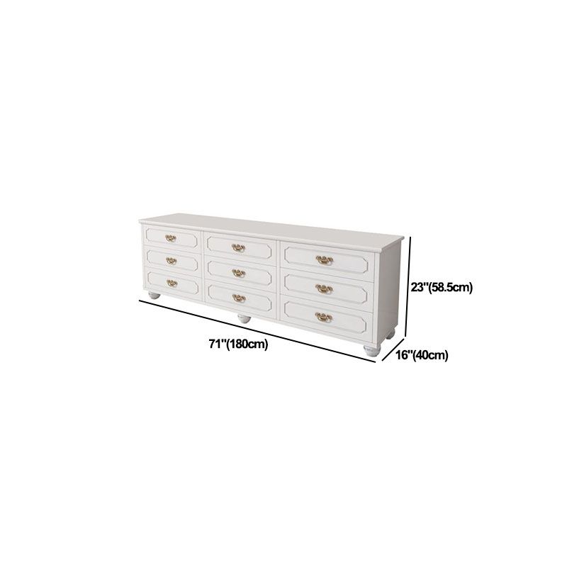 16" W White Wooden Storage Chest Modern Storage Chest Dresser with Drawers