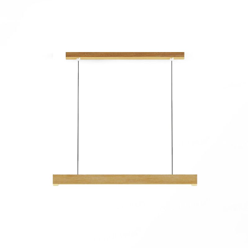 1 Light Linear Pendant Light Fixture Contemporary Metal Hanging Light in Brown